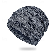 tanie Czapka typu beanie-Męskie Dla obu płci Czapka Beanie Czapki zimowe Czapki Dzianinowy kapelusz Czapka zimowa Czarny Wino Poliester Dzianiny Oddychający Wygodny Dzienne zużycie Wyjściowe Jednolity/zwykły kolor Ciepłe