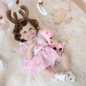 economico Bambole Reborn-Bambole Reborn - Bambola Realistica da 22 Pollici Ragazza con Corpo Morbido e Capelli Ricci Biondi Sveglia Bebe Reborn di Silicona Bambole di Vita Reale con Scatola Regalo per Bambini di 3 Anni