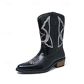 billiga Cowboy &amp; Western Boots-Vita herrstövlar i westernstil, äkta läder, cowboyinspirerad design, perfekta för utomhusevenemang, westernkläder