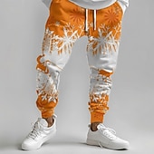 رخيصةأون زي مشهد عيد الميلاد-بنطال رياضي رجالي مطبوع عليه مشهد عيد الميلاد من سانتا كلوز إلك، بنطال رياضي كاجوال بجيب بخصر متوسط ورباط وخصر مرن للحفلات المسائية والملابس اليومية للربيع والخريف والشتاء، طباعة ثلاثية الأبعاد