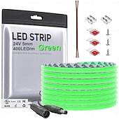 お買い得  ＬＥＤストリップライト-fcob cob ledストリップ 5mm幅 超狭幅 フレキシブル 高密度 均一光 16.4フィート DC24V 複数色あり CRI 90 調光可能 LEDリボン 家庭用室内装飾用 (コントローラーやアダプターは付属しません)