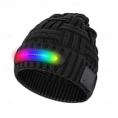 cheap Beanie Headphones-Knitted Headlight Hat New Outdoor LED Lighting Hat USB Rechargeable 1.5-3W Power Supply Battery Button Control Type-C Charging Suitable for Night Cycling and Running Headwe Valentine's Day Gift
