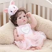 economico Bambole Reborn-Bambole Reborn - Bambola Realistica da 22 Pollici Ragazza con Corpo Morbido e Capelli Ricci Biondi Sveglia Bebe Reborn di Silicona Bambole di Vita Reale con Scatola Regalo per Bambini di 3 Anni