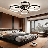 baratos Luzes de teto reguláveis-Luminária de teto de 70 cm com design em cluster, estilo artístico moderno em metal, acabamento pintado na cor preta, LED, 110-120V ou 220-240V.