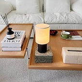 cheap Bedside Lamp-Minimalist Cordless Aluminum Brown Table Lamp