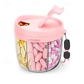 Χαμηλού Κόστους αποθήκευση αποσκευών και ταξιδιού-χαριτωμένος οργανωτής διανομέα χαπιών με 7 μεγάλα διαμερίσματα, φορητός οργανωτής μπουκαλιών χαπιών με ευρύ άνοιγμα για εύκολη χρήση, αντι-αναμεμειγμένος οργανωτής χαπιών για ταξίδια, δοχείο χαπιών