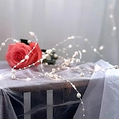 billige LED-stringlys-Elegant Perle Rose Formet LED Lyslenker 2m 20 LEDs Batteridrevet Bryllup Bursdag Fest Hjem Patio Hage Blomster Tre Dekorasjon