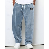 olcso Egyenes láb-Férfi Melegítőnadrágok Nadrág Kordbársony Nadrág Zsinór Zseb Rugalmas derék Sima Mokaszinok Szabadtéri sport Napi Divat Alkalmi Medence Sötétbarna Mikroelasztikus