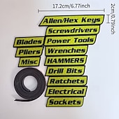 halpa Kodin tarvikkeet-12 kappaleen pakkaus magneettisia työkalupakkietikettejä, 3D-tulostettuja työkalupakkietikettejä, yleisiä työkalupakkien järjestelytarvikkeita, uudelleenkäytettäviä etikettejä teräksisille