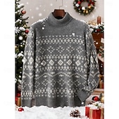 preiswerte Herrenpullover-Herren Weihnachtspullover Wollpullover Pullover Kaschmir Strickpullover Gerippt Stricken Normale Oberteile Gestrickt Geometrisch Rollkragen Mode Basic Urlaub Alltagskleidung Bekleidung Herbst Winter