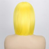 baratos Perucas de Carnaval-Peruca de Carnaval 2026 Loiro Vermelho Preta Liso Bob Curto Peruca sintética para festivais Mardi Gras Parada Cabelo para fantasia de cosplay para Feminino