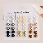 economico Orecchini-1 Confezione Orecchini For Per donna Streetwear Data Spiaggia Perle finte Stravagante