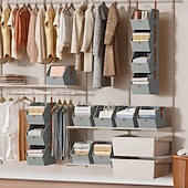 levne Úložiště a organizování-1/2dílný odnímatelný 4patrový závěsný úložný koš do šatníku, vícevrstvý organizér na oblečení a tašky s vysokou kapacitou, dělený úložný prostor, skládací doplněk do šatníku vhodný pro organizaci