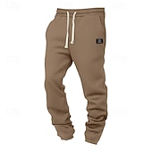 cheap Joggers-Men's Waffle Sweatpants Joggers Trousers Casual Pants Drawstring Elastic Cuff Solid Color Comfort Full Length Daily Outdoor Streetwear Vacation Fashion Black White Micro-elastic