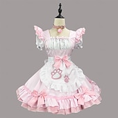ieftine Rochii Lolita-Cosplay Costum de servitoare Anime Rochii Costum Cosplay Ținute Costume Cosplay Rochii Carnaval ziua îndragostiților Mascaradă Fulare Costum Pentru Pentru femei Fete Adolescent Adulți