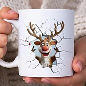 Недорогие Кружки и чашки-Забавный рождественский подарок, кружка, 3D-мем с разбитой кофейной чашкой, подарок для мужчин, женщин и подростков, модный мем с кружкой Санта-Клауса, подарок на праздничную вечеринку.