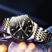 cheap Quartz Watches-Fashionable Men's Wristwatch High-end Men's Quartz Watch Date Calendar Luminous Dial Rhinestone Decoration The Best Gift Choice for Men