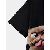ieftine Animale 3D pentru băieți-Bumbac Copii Băieți Negru Grafic Pisica Tricou Bluză Stil Nautic Manșon scurt În aer liber Zilnice Modă Șic Stradă Designer Imprimare Vară