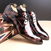 preiswerte Derby Schuhe-Herren-Schnürschuhe aus blauem Lackleder mit Schlangenmuster – Luxusschuhe für gehobene Anlässe und Partys