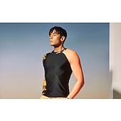 billige One Pieces Rash Guards-Herre Rash-guard Svømmeskjorte UPF50+ Hurtigtørkende Lettvekt Langermet Ikke-Klø Klær Badedrakt Surfing Strand Vannsport Svømming Lapper Sommer