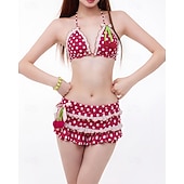 tanie Tankini i bikini do surfingu-Damskie Zestawy bikini Strój kąpielowy Kąpielówki Solidne kolory Stroje kąpielowe Czerwony Oddychający Bez rękawów - Surfing Plaża Pływacki Lato