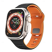 cheap Apple Watch Bands-Sport Band Sport Loop Compatible with Apple Watch band 38mm 40mm 41mm 42mm 44mm 45mm 49mm Multilayer Two Tone Luxury Silicone Strap Replacement Wristband for iwatch Ultra 3 2 Series 11 10 9 8 7 SE 6