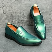 economico Mocassini-mocassini slip-on da uomo in vernice viola dal design elegante: calzature eleganti per feste, matrimoni ed eventi alla moda