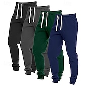 Χαμηλού Κόστους Αθλητικά παντελόνια-Ανδρικά Αθλητικές Φόρμες Παντελόνι Fleece Τζόγκκερ Παντελόνια Casual παντελόνι Κορδόνι Τσέπη Ελαστική μέση Σκέτο Άνεση Πλήρες μήκος ΕΞΩΤΕΡΙΚΟΥ ΧΩΡΟΥ Καθημερινά Απλός Κλασσικό στυλ 1 2 Μικροελαστικό