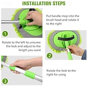 cheap Cleaning Supplies-2 in 1 Car Cleaning Brush Mop Extendable Chenille Car Wash Duster Soft Bristle Cleaning Sponge Glove Tool for Dust Dirt Snow Removal Vehicle Care