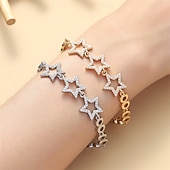 economico Braccialetti-Zircone Classico Stella Vintage Moda Personalizzato Di tendenza Cromo Gioielli braccialetto Argento / Oro Per Matrimonio Feste Fidanzamento Balli di fine anno