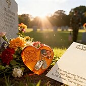 economico 250° Anniversario degli Stati Uniti-Abbraccio tascabile per veterani, l'onore non svanisce mai, biglietto di ringraziamento, gettone militare per veterani a forma di cuore con bandiera americana &amp;piastrine per cani, Natale &amp;regalo per