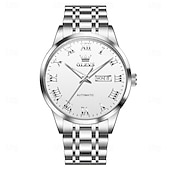 halpa Mekaaniset kellot-OLEVS Miesten Mekaaninen Kello Luksus Muoti Liiketoiminta Rannekello Automaattinen Mekaaninen Kello Vesitiivis loistava Ruostumaton Teräs Viikko Miesten Kello