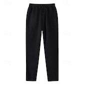 abordables Pierna Recta-Paquetes múltiples 3 piezas Hombre Negro+Gris Oscuro+Azul Marino Pantalones de Deporte Pantalones Correa Cintura elástica Plano Vacaciones Ropa Cotidiana Poliéster Primavera
