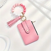 baratos Até 30 $-pulseira chaveiro carteira chaveiro de contas de silicone pulseira de contas de silicone chaveiro carteira chaveiro elástica pulseira