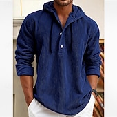 Χαμηλού Κόστους Ανδρικά Πόβερ Μπλουζάκια-Ανδρικά Πουκάμισο Casual πουκάμισο Κοτλέ πουκάμισο Θαλασσί Λευκό Βαθυγάλαζο Σκούρο γκρι Μακρυμάνικο Σκέτο Με Κουκούλα Αιτιώδης συνάφεια Causal Με Κουκούλα Ρούχα Βίντατζ Μοντέρνα Κομψό στυλ street