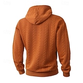 cheap Basic Tracksuits-Men's Hoodie Tracksuit Hoodie &amp; Pants Outfit Set Hoodies Set Hoodie Outdoor Daily Sports Jacquard Drawstring Pocket Plain Black Orange Khaki Polyester Activewear Fashion Streetwear Spring