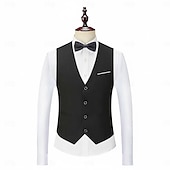 preiswerte Feier zum Feiertag-Herren Smokings Partyanzüge Lässig Schwarz Weiß Frühling, Herbst, Winter, Sommer Anzug Schalkragen Mode Party Patchwork Figurbetonter Schnitt 3-teilig Einreiher - 1 Knopf