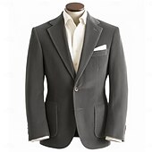 voordelige Blazer-Voor heren Corduroyjack Inkeping kraag Modieus Retro Klassiek Effen Blazer Zwart Geel Bordeaux Getailleerd Enkele rij knopen met twee knopen