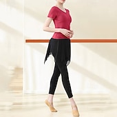 voordelige Sets en Eendelige Stukken-Dames Yoga-outfit Strakke legging met rok 2-delige workoutset Effen Kleur Sportoutfits Herfst Zwart Rood Modaal Dans Pilates Yoga Hoge taille Lichtgewicht Ademend Korte mouw Sport Sportkleding