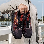 abordables Chaussures de Course pour Hommes-Homme Basket Course Marche Occasionnel Tricoté Confortable Antidérapant Respirant À lacets Noir Blanche Rouge Été Printemps Automne