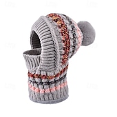 billiga varm och uppvärmd samling-3-i-1-mössa vinterstickad mössa halsduk och ansiktsmask set för kvinnor fleecefodrad varm hörselskydd mössa kallt väder cykling utomhus mysig stickad mössa för flickor