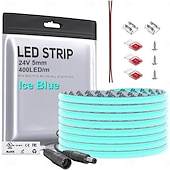 お買い得  ＬＥＤストリップライト-fcob cob ledストリップ 5mm幅 超狭幅 フレキシブル 高密度 均一光 16.4フィート DC24V 複数色あり CRI 90 調光可能 LEDリボン 家庭用室内装飾用 (コントローラーやアダプターは付属しません)