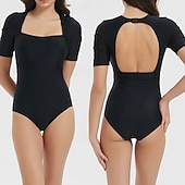 Χαμηλού Κόστους Rash Guards One Pieces-Γυναικεία Προστατευτικά Μαγιό Μονόχρωμο Εξώπλατο UPF50+ Αναπνέει Κοντομάνικο Μαγιό Σέρφινγκ Κανό Ψαροντούφεκο Άνοιξη