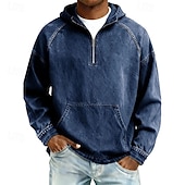 tanie podstawowe bluzy męskie-Męskie Bluza z Kapturem Zjechać na pobocze Bluza z kapturem na zamek błyskawiczny Morelowy Czarny Rumiany róż Zieleń wojskowa Granatowy Kaptur Równina Niejednolita całość Sport i turystyka Codzienny