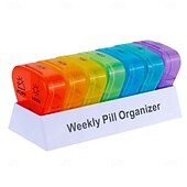 levne úschovna zavazadel a cestování-Týdenní organizér na léky 3krát denně, 7denní trojúhelníková krabička na léky s 21 přihrádkami, plastové pouzdro na léky z polypropylenu na ráno, poledne a večer, snadno otevíratelný týdenní držák na