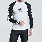 Недорогие Гидрокостюмы и дайвинг -костюмы-Муж. Гидрокостюм для дайвинга Рашгард из 2 частей Купальный костюм Блокировка цвета УФ-защита Легкость Длинный рукав Гидрокостюмы Серфинг Гребля на каное Для погружения с трубкой Зима