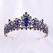 halpa Tiaroita ja kruunuja-Crown Tiaras Pään koriste Metalliseos Häät Syntymäpäivä Tyylikäs Vintage Kanssa Tekojalokivi Päähine Päähineet