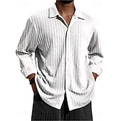 abordables chemise boutonnée pour homme-Homme Chemise Décontractée bleu marine manche longue Couleur Unie / Unie Revers Tenue quotidienne Basique Vêtement Tenue Traditionnel / Classique