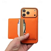 billige iPhone-etuier-telefon Etui Til iPhone 17 Pro Max 17 Air 17 16 15 14 Pro Max Plus 13 Pro Max Bakdeksel med stativ Støtsikker Kontor / Bedrift PU lær