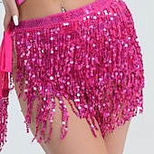 cheap Belly Dancewear-Samba Dancewear Belly Dance Performance Costume Sequin Tassel Hip Scarf Bead Waist Chain Indian Dance Performance Waist Scarf.l Performance Costume